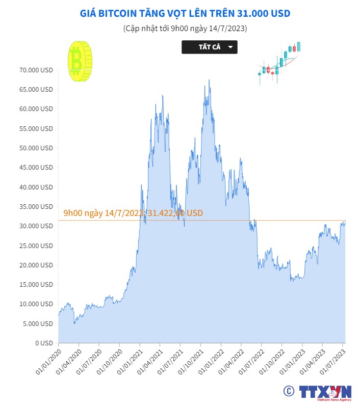 Giá Bitcoin tăng vọt lên trên 31.000 USD - Ảnh 1.