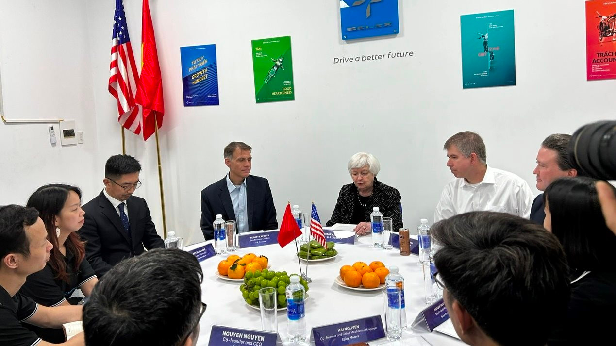Bộ trưởng Tài chính Mỹ Janet Yellen nói gì sau khi thăm nhà máy sản xuất xe điện &quot;made in Vietnam&quot; của startup Việt? - Ảnh 2.