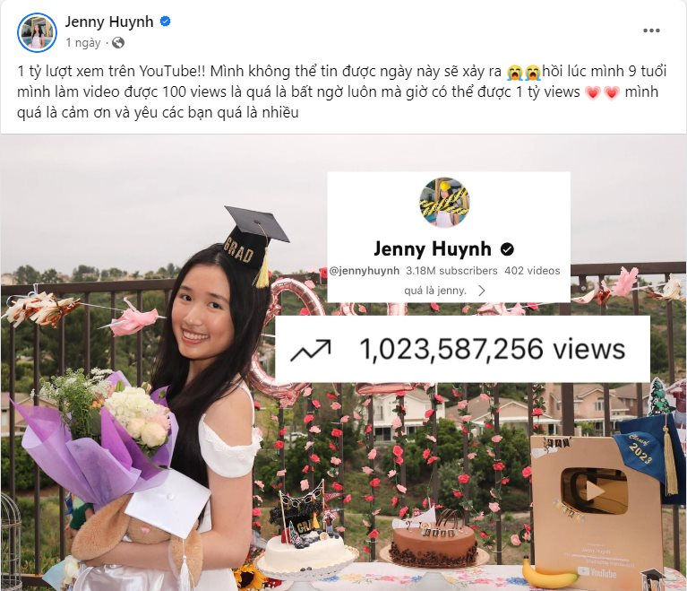 Gen Z &quot;con nhà người ta&quot; Jenny Huỳnh có thể kiếm được bao nhiêu tiền với 1 tỷ lượt xem trên YouTube ? - Ảnh 1.