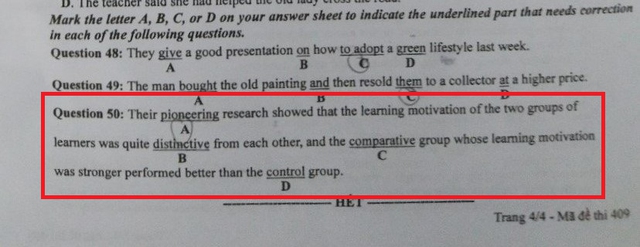 Tranh cãi câu hỏi tiếng Anh thi tốt nghiệp THPT có 2 đáp án đúng: Bộ GD&ĐT cân nhắc chuyên môn  - Ảnh 1.