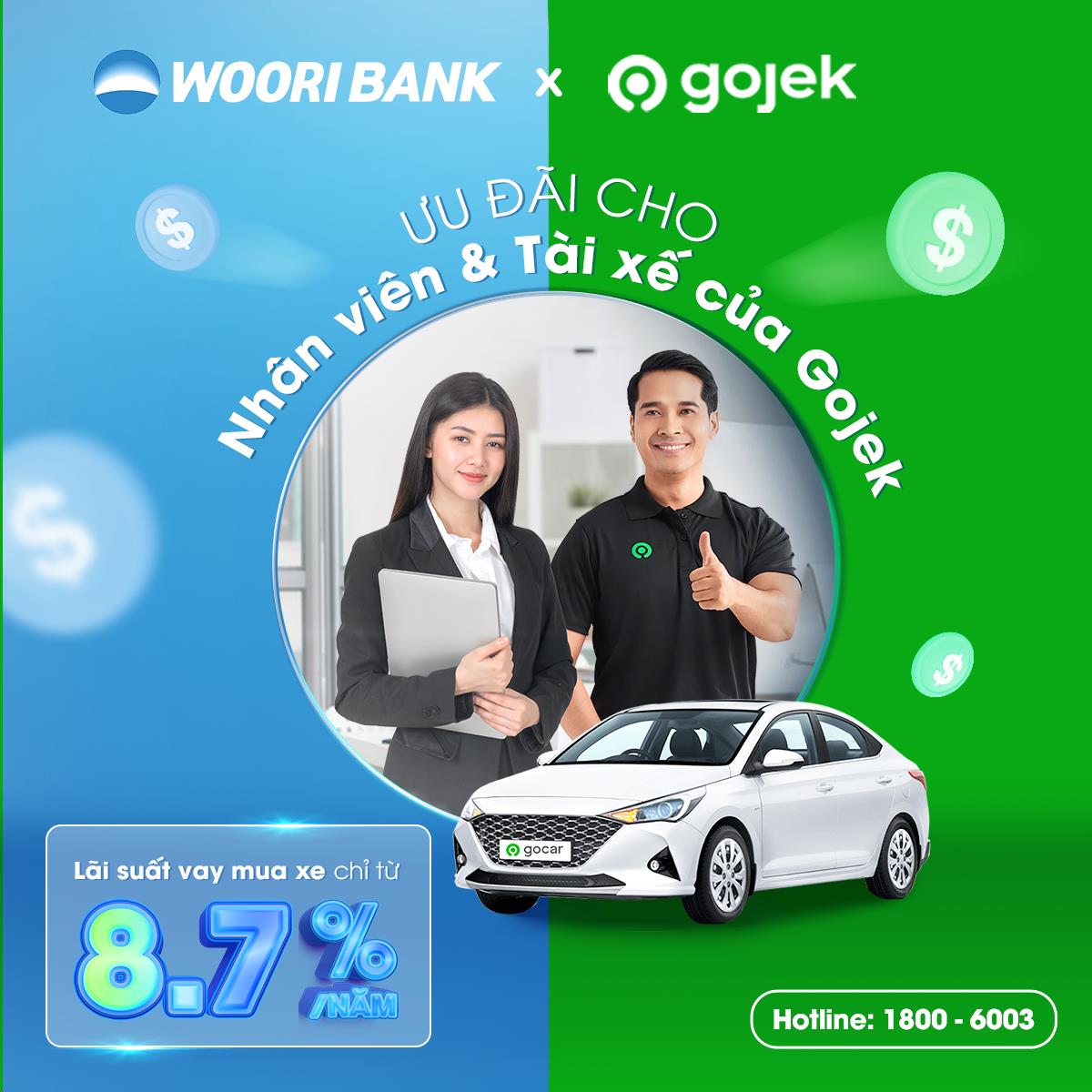 Woori hợp tác cùng Gojek ưu đãi lãi suất khi vay mua ô tô - Ảnh 1.
