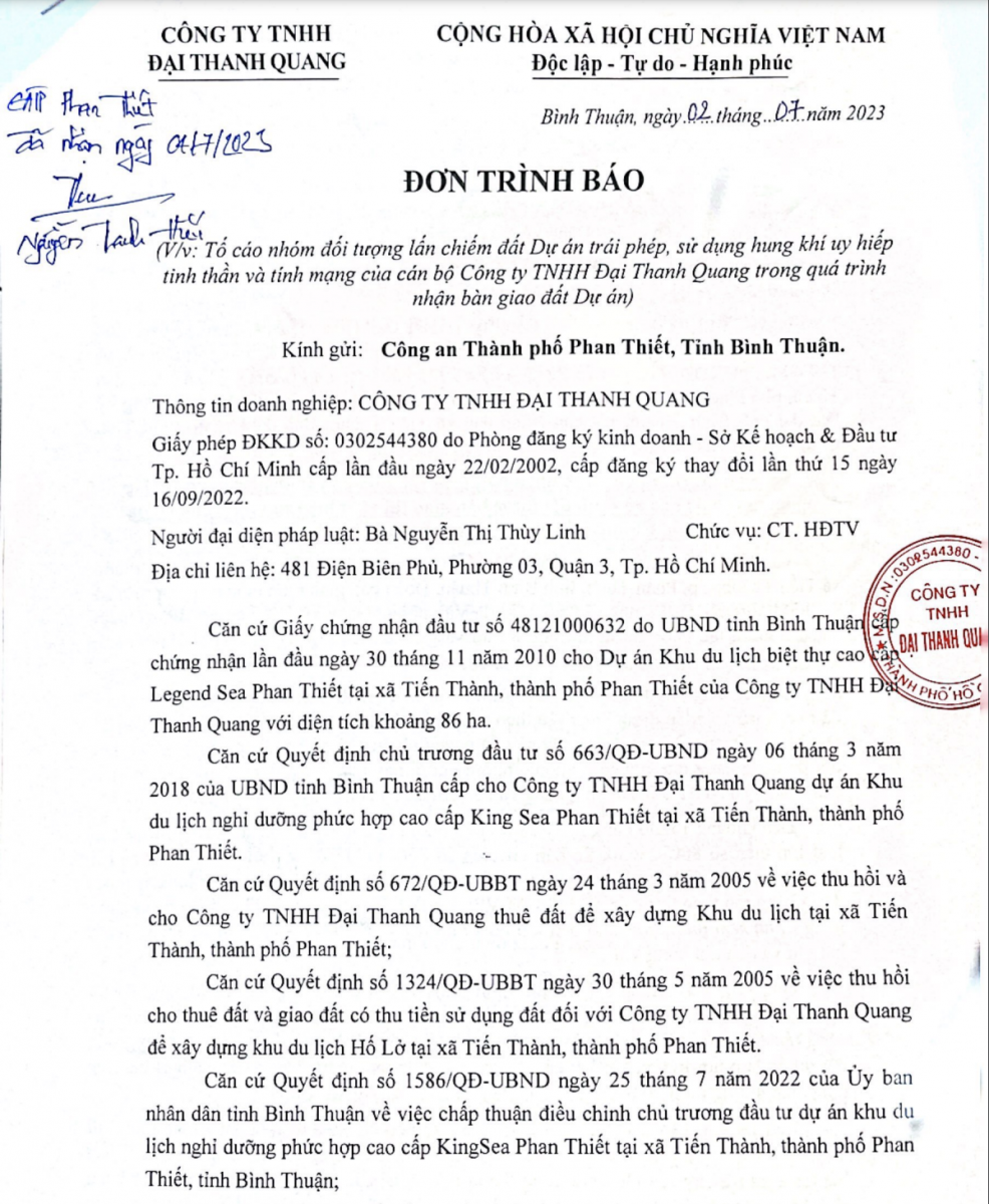 Bình Thuận: Chủ đầu tư dự án cầu cứu vì bị cản trở nhận đất - Ảnh 2. Bình Thuận: Chủ đầu tư dự án cầu cứu vì bị cản trở nhận đất - Ảnh 2.