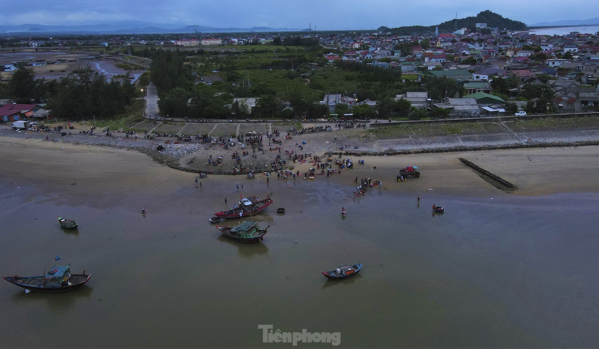 Soi đèn đi chợ hải sản đặc biệt ở Hà Tĩnh lúc tờ mờ sáng - Ảnh 1.