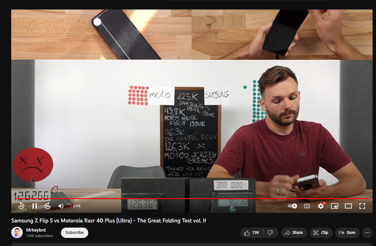 Youtuber công nghệ livestream gập mở Galaxy Z Flip5 liên tục 1 tuần và cái kết gây bất ngờ - Ảnh 1.