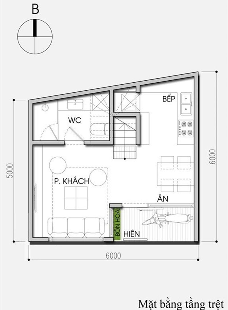 Tư vấn thiết kế và bố trí nội thất cho nhà 33m2 có mặt bằng &quot;xộc xệch&quot; - Ảnh 1.