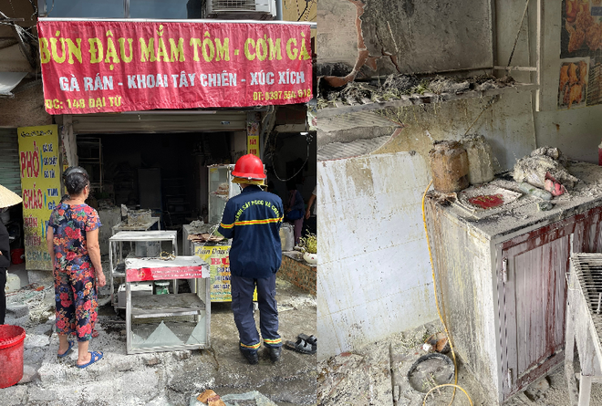 Hà Nội: Quán ăn bất ngờ bốc cháy trên phố khiến người dân hốt hoảng - Ảnh 1.