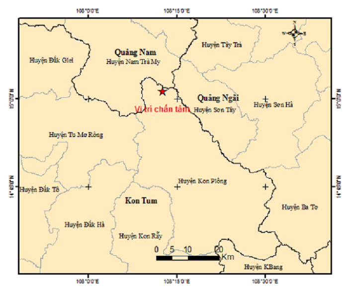 2 trận động đất xảy ra liên tiếp ở Quảng Nam và Kon Tum - Ảnh 1.