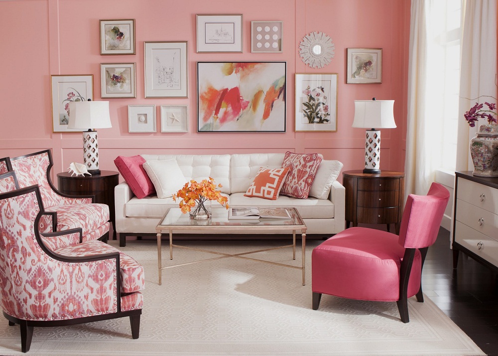 Những mẫu phòng khách mang sắc hồng vừa nhẹ nhàng vừa quyến rũ