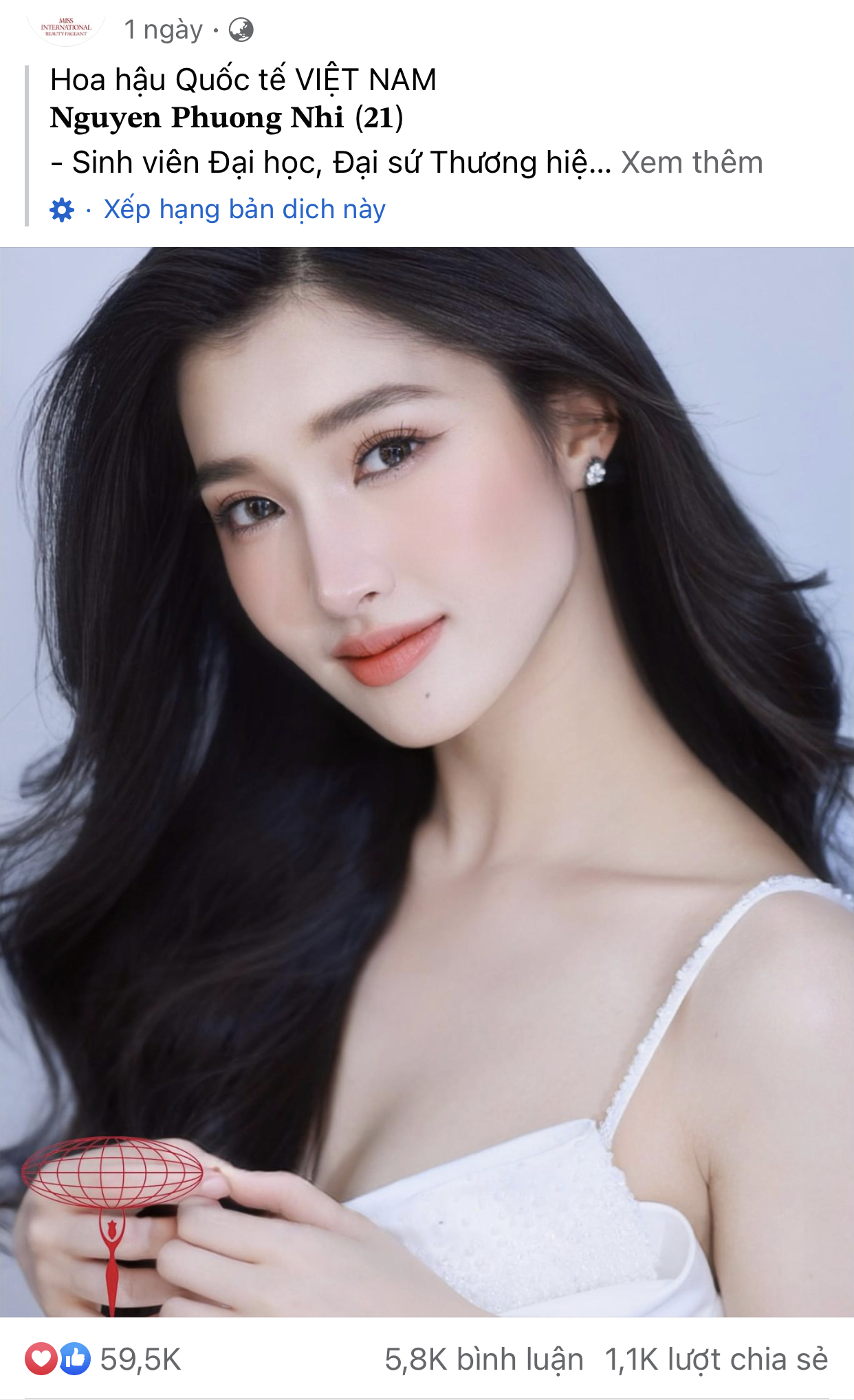 Trang chủ Miss International đăng ảnh thí sinh, Á hậu Phương Nhi khiến fan &quot;phổng mũi&quot; tự hào vì điều này - Ảnh 1.