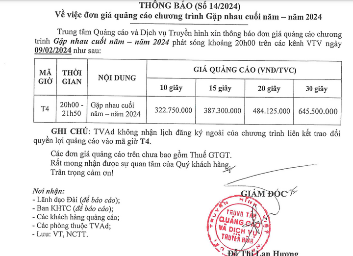 Giá quảng cáo trong Táo quân 2024: Ít nhất là hơn 21,5 triệu đồng cho 1 giây - Ảnh 1.