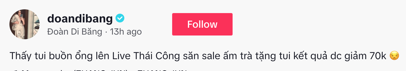 Chồng Đoàn Di Băng săn sale trên livestream Thái Công &quot;chốt đơn&quot; món đồ 70 triệu, nhìn mã giảm giá mà &quot;cười ngất&quot;- Ảnh 3.