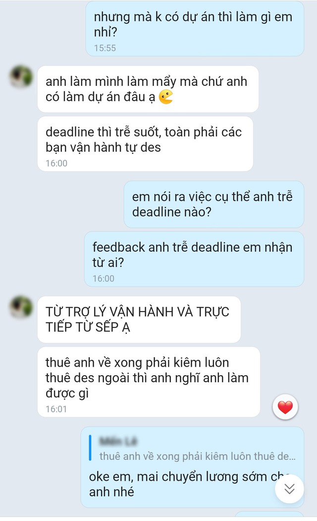 Nhắn tin hỏi lương sau khi nghỉ việc, designer bị HR cợt nhả: Giám đốc công ty lên tiếng bất ngờ - Ảnh 1.