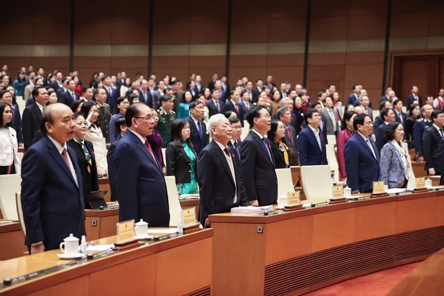Tổng Bí thư Nguyễn Phú Trọng cùng lãnh đạo Đảng, Nhà nước dự khai mạc kỳ họp Quốc hội bất thường - Ảnh 1.