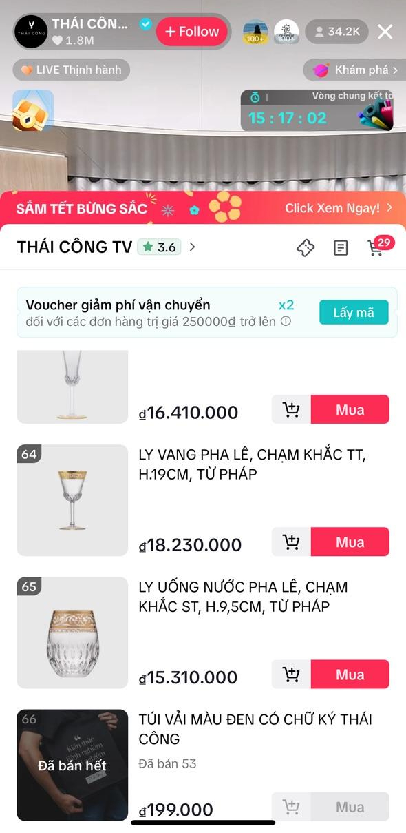 Livestream bán hàng "quý tộc", Thái Công không quên cài cắm sản phẩm bình dân mới toanh: Giá 199K, "cháy hàng" trong phút mốt- Ảnh 8.