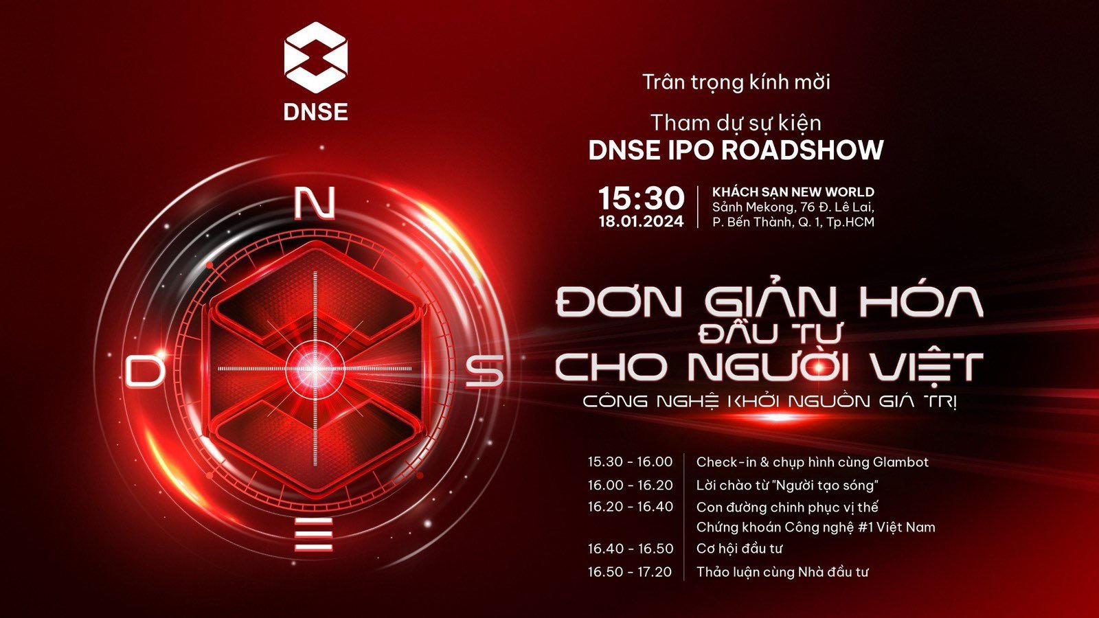 Sự kiện IPO Roadshow "Công nghệ khởi nguồn giá trị" của DNSE chính thức diễn ra vào ngày 18/1 - Ảnh 1. Sự kiện IPO Roadshow "Công nghệ khởi nguồn giá trị" của DNSE chính thức diễn ra vào ngày 18/1 - Ảnh 1.