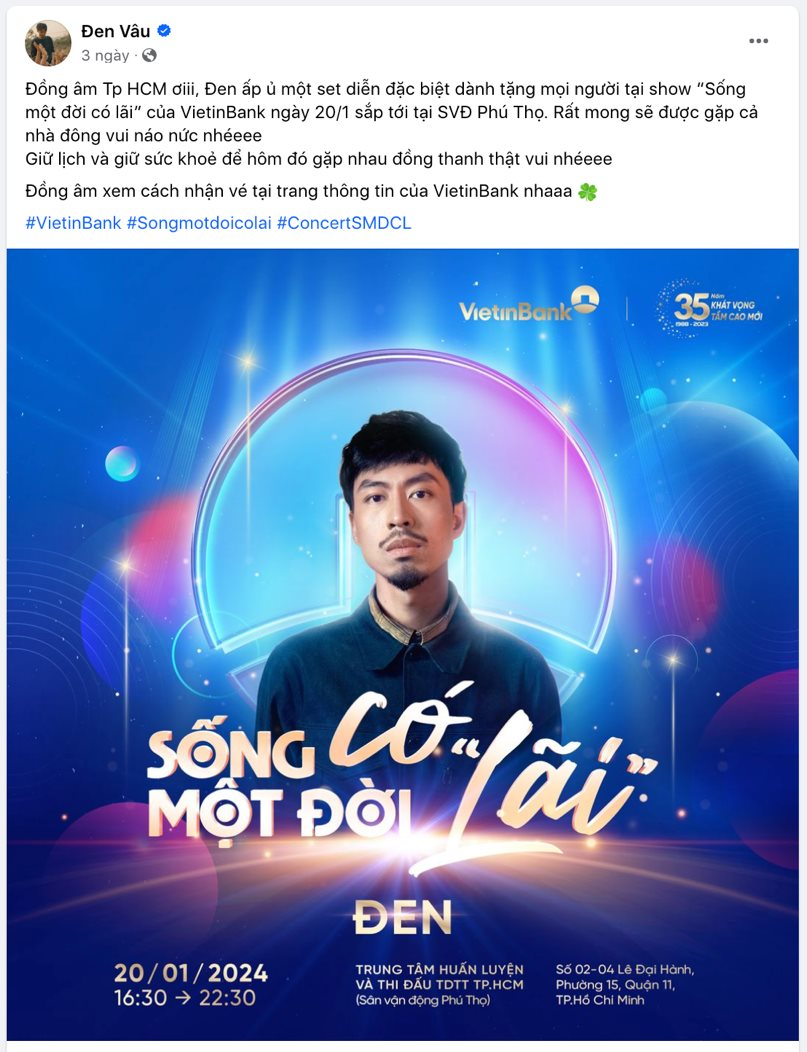 Dàn nghệ sĩ đình đám Đen Vâu, Hà Anh Tuấn,… sẽ góp mặt trong concert của VietinBank - Ảnh 3.