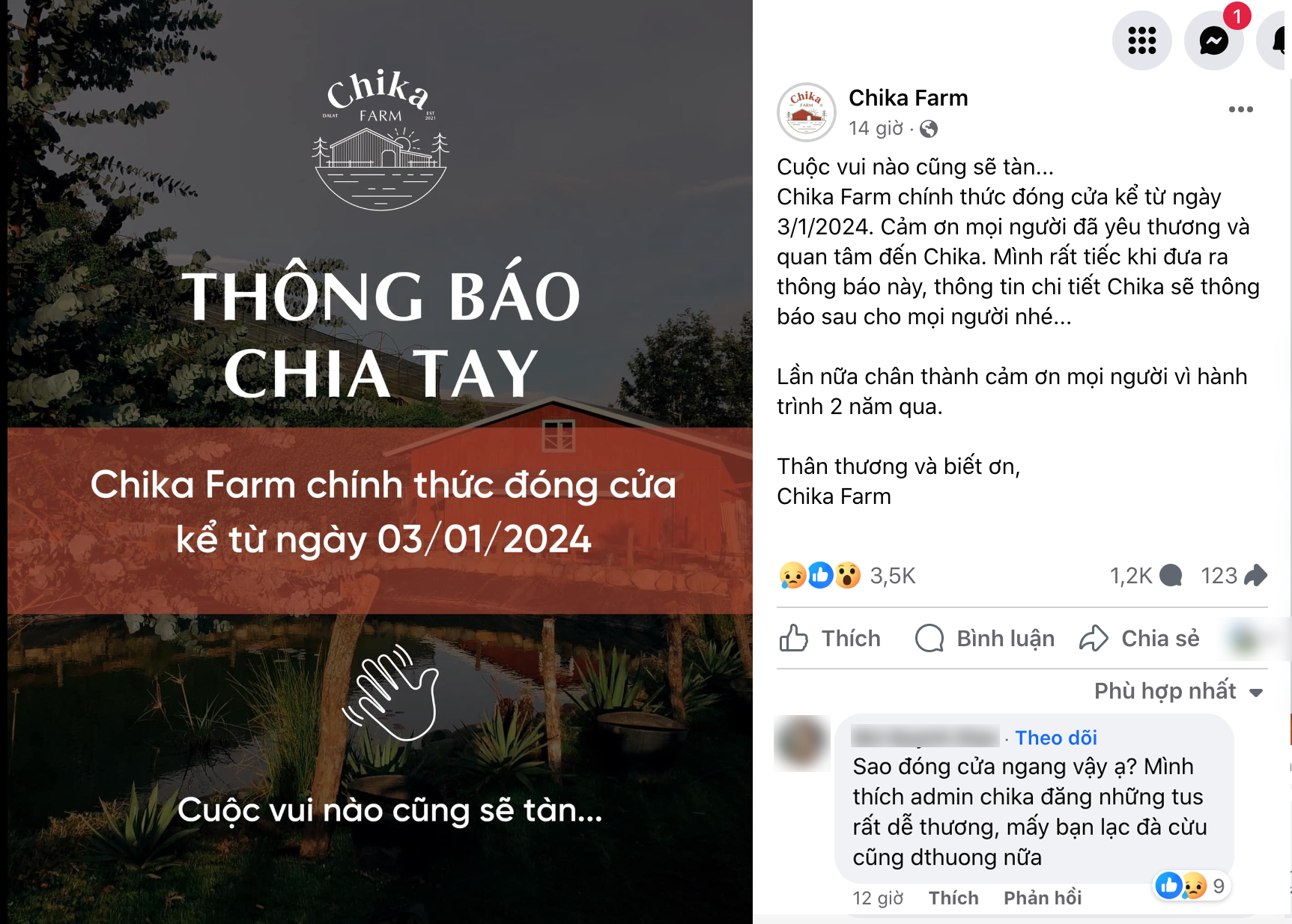 Chika Farm tiết lộ &quot;số phận&quot; vườn thú sau khi đóng cửa, nhiều dân mạng vẫn hi vọng sẽ mở trở lại- Ảnh 1.