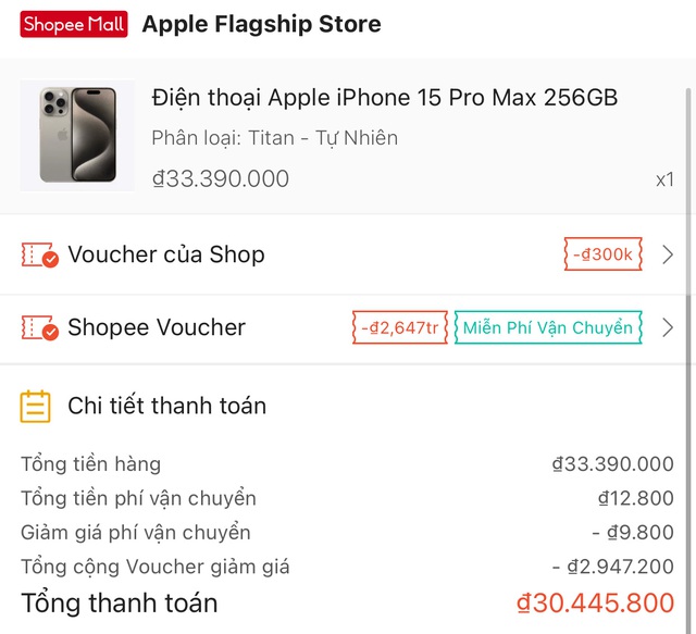 Tròn 4 tháng mở bán, iPhone 15 Pro Max lại có đáy mới tại Việt Nam: Đây là mức giá rẻ nhất - Ảnh 1.