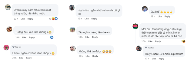 Dân mạng Việt choáng trước cảnh Honda Dream vượt sông nước như tàu ngầm: Ngập quá đầu xe vẫn bon bon chạy - Ảnh 3.