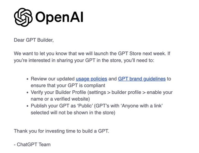 OpenAI sẽ ra mắt GPT Store vào tuần tới, người không biết lập trình cũng có thể tạo GPT và đưa lên cửa hàng - Ảnh 2.