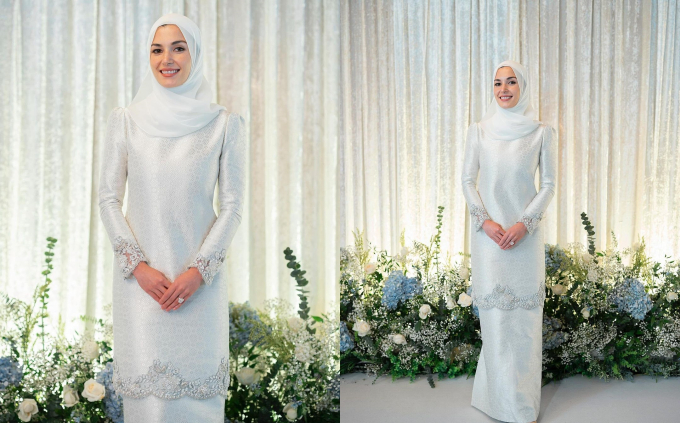 Hé lộ hình ảnh cô dâu của Hoàng tử Brunei đẹp dịu dàng trong chiếc váy cưới lấp lánh, khởi đầu đám cưới thế kỷ kéo dài 10 ngày - Ảnh 1.