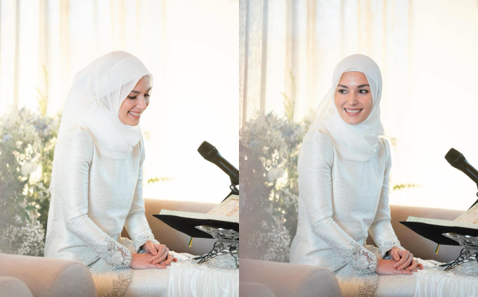 Hé lộ hình ảnh cô dâu của Hoàng tử Brunei đẹp dịu dàng trong chiếc váy cưới lấp lánh, khởi đầu đám cưới thế kỷ kéo dài 10 ngày - Ảnh 2.