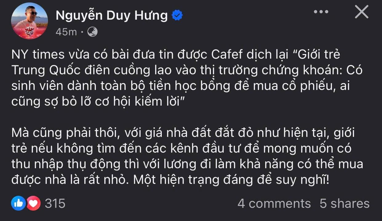 Ông Nguyễn Duy Hưng: Giá nhà đất đắt đỏ như hiện nay, giới trẻ rất khó mua nhà, hiện trạng đáng suy nghĩ!- Ảnh 1.