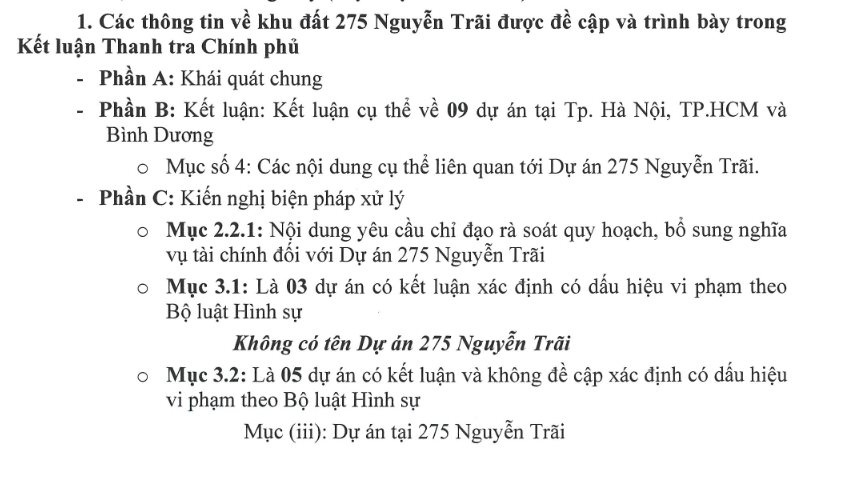 Hoàng Huy (TCH) lên tiếng về dự án 275 Nguyễn Trãi xuất hiện trong kết luận Thanh tra Chính phủ về việc chuyển đổi mục đích sử dụng đất tại một số dự án ở Hà Nội- Ảnh 3.