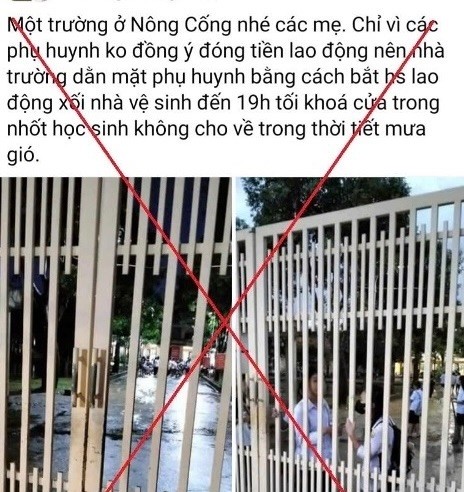 Công an xác minh thông tin nhà trường ‘dằn mặt’ phụ huynh bằng cách bắt học sinh dọn vệ sinh đến tối- Ảnh 1.