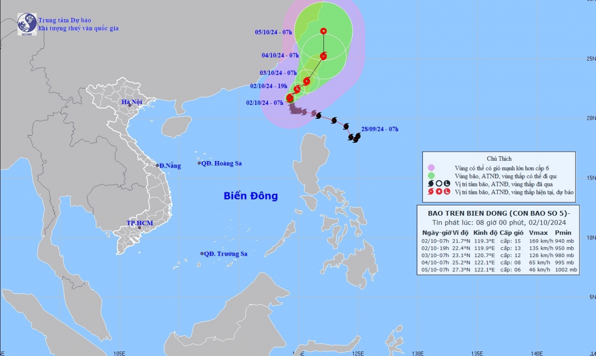 Bão số 5 không ảnh hưởng đến vùng ven biển và đất liền Việt Nam- Ảnh 1.