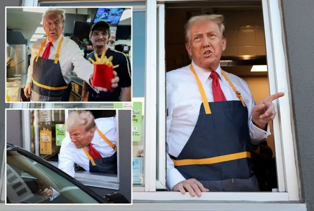 Ông Trump khoác tạp dề bán khoai tây chiên: Lôi kéo McDonald’s vào đấu trường chính trị, tìm cách mỉa mai đối thủ- Ảnh 1.