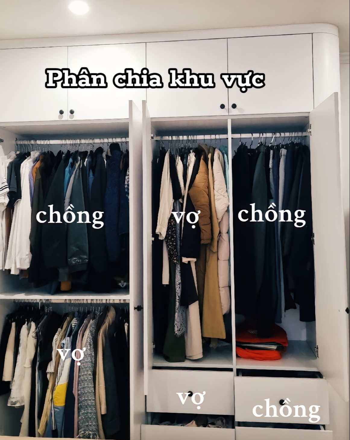 Cô vợ Hà Nội chia sẻ cách xếp tủ quần áo gọn gàng cực đơn giản, giúp bạn không bị rối tung khi lấy đồ- Ảnh 1.