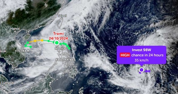 Bão số 6 (Trami) “loay hoay” trên Biển Đông, có thể cạnh tranh với cơn bão mới- Ảnh 2.