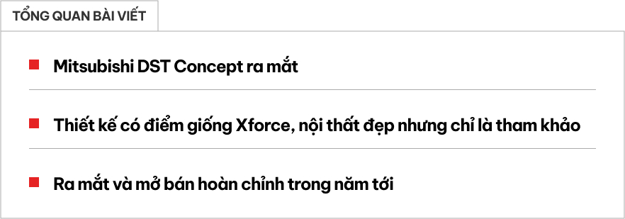 Mitsubishi DST Concept ra mắt: Như Xforce 'phóng to', màn hình khủng, cửa sổ trời toàn cảnh, bản sản xuất ra 2025- Ảnh 1.