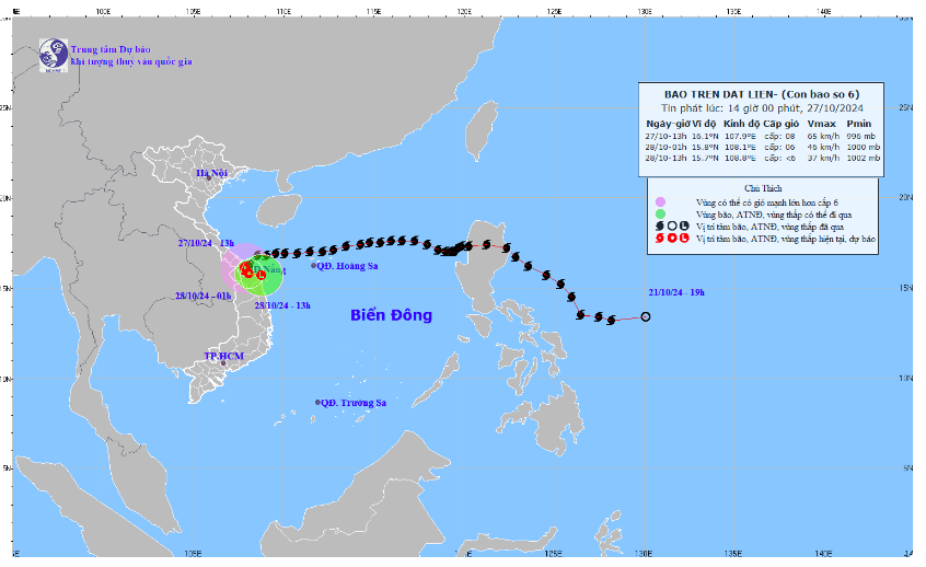 Tin mới nhất về bão số 6: Mưa rất to đến đêm mai, có thể có giông lốc, người dân tuyệt đối không ra đường- Ảnh 1.
