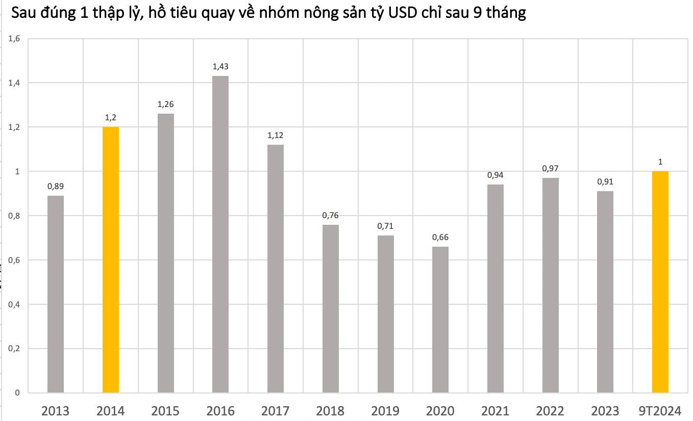 Hồ tiêu trở thành 'nông sản tỷ USD' sau đúng 1 thập kỷ: Nhìn lại lời cảnh báo giấc mơ vàng đen 1 tấn tiêu bằng 6,5 cây vàng của 'vua tiêu'- Ảnh 1.