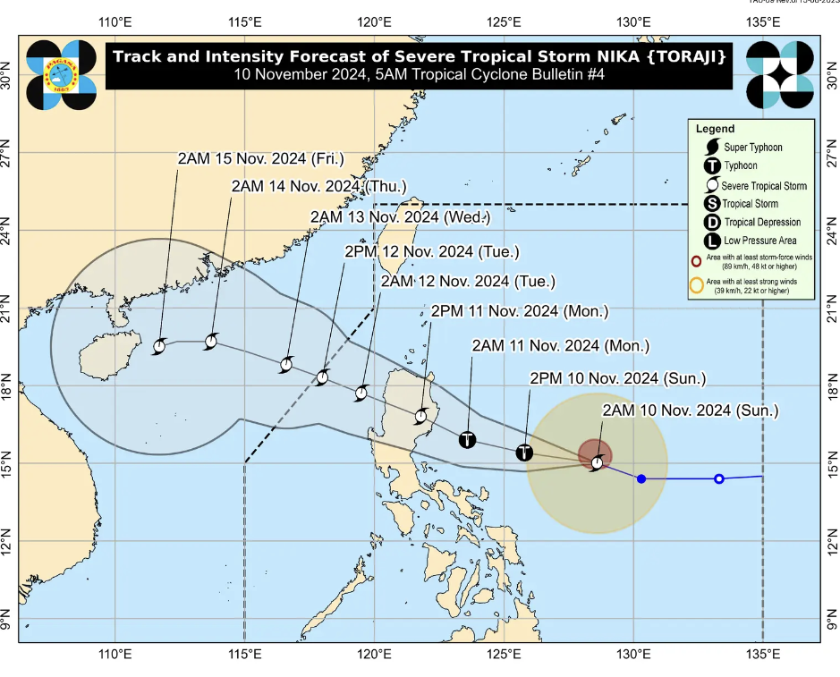 Bão Toraji gần Philippines mạnh lên nhanh chóng, di chuyển nhanh- Ảnh 1.