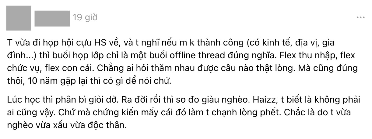 Đi họp lớp về, sau 10 năm không gặp bạn cũ chàng trai nhận ra 1 điều cay đắng: Nếu không có kinh tế, địa vị thì đừng đến?- Ảnh 1.