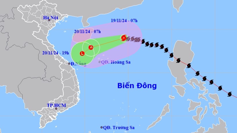 Bão số 9 tiếp tục giảm cấp, cách quần đảo Hoàng Sa 350km- Ảnh 1.