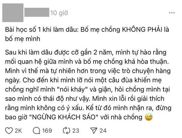 Bùng nổ tranh luận về bài học số 1 khi làm dâu: EQ quyết định tất cả hay không có khái niệm "con dâu như con đẻ"?- Ảnh 2.