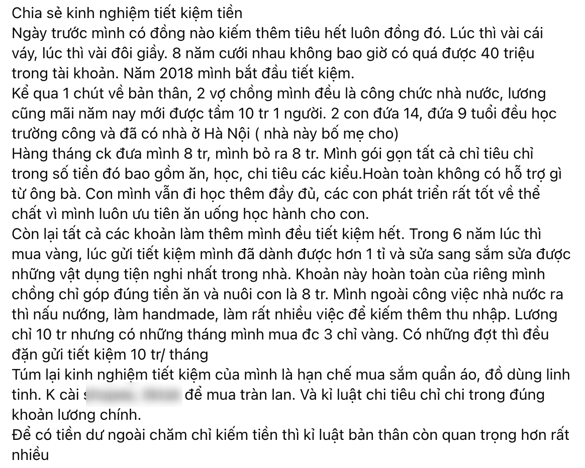 Tiết kiệm được 1 tỷ dù lương văn phòng 10 triệu, bài đăng của cô gái khiến hội đi làm phải suy nghĩ