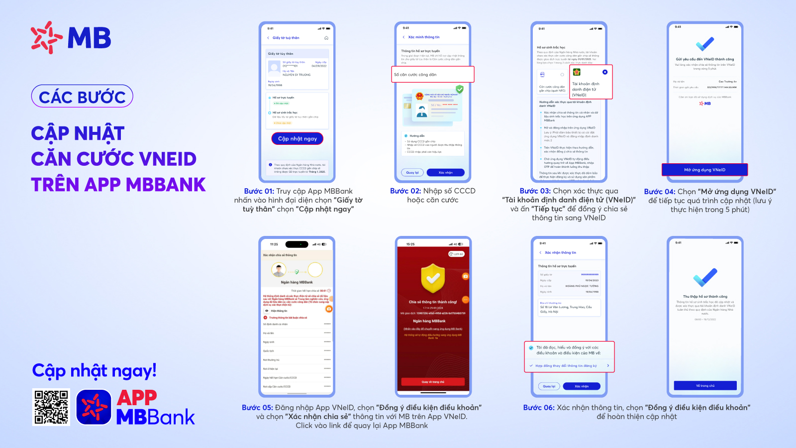 Tiện & Nhanh: App MBBank hỗ trợ người dùng cập nhật căn cước qua tài khoản VneID- Ảnh 1.