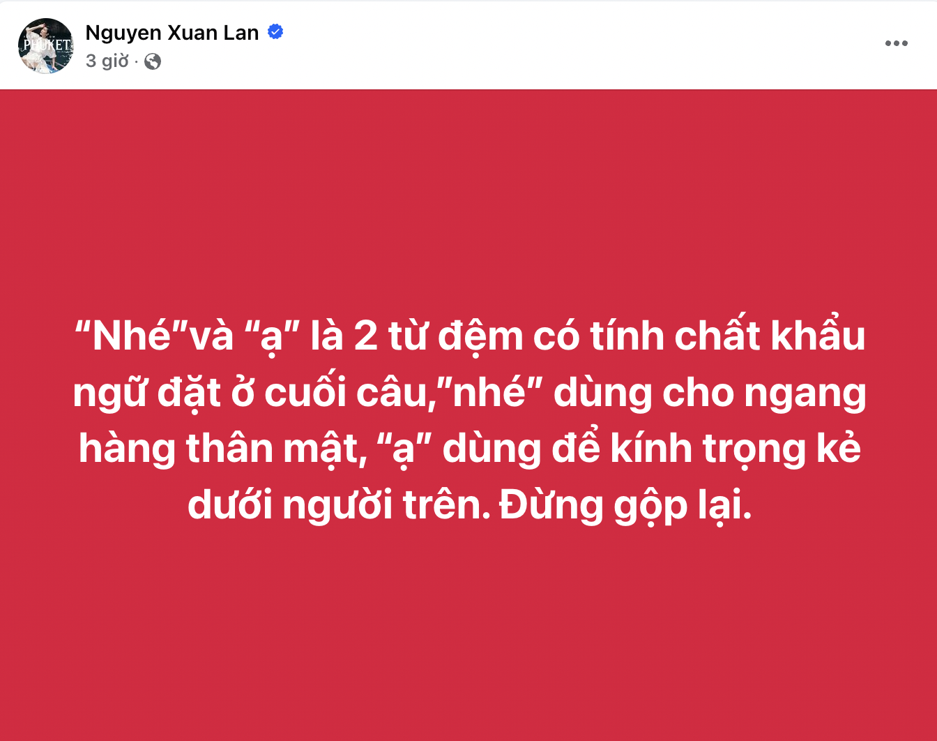 Giữa đêm, cả cõi mạng thi nhau "nhé ạ" sau phát ngôn gây tranh cãi của siêu mẫu Xuân Lan: Chuyện gì đây?- Ảnh 1.