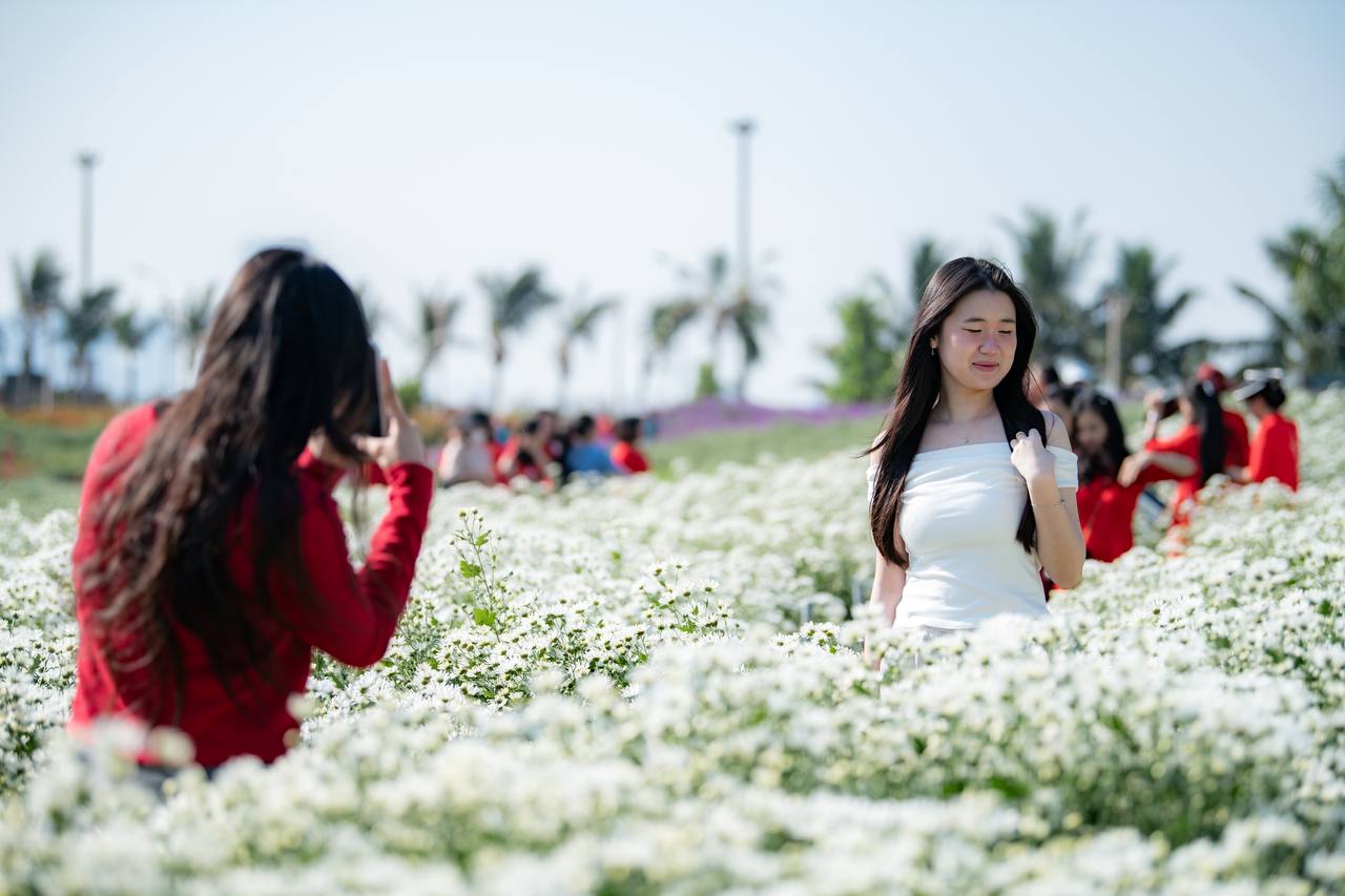 Ngỡ ngàng vườn cúc họa mi bung nở trắng xóa ở Hà Nội: Giới trẻ rủ nhau dậy sớm, mang 5 bộ đồ đi check-in- Ảnh 9.