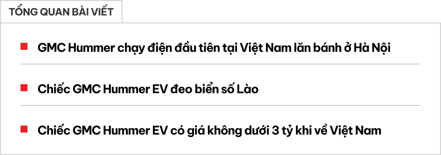 Bắt gặp GMC Hummer chạy điện trên đường phố Hà Nội, giá không dưới 3 tỷ đồng, biển số là thứ đáng chú ý- Ảnh 1.