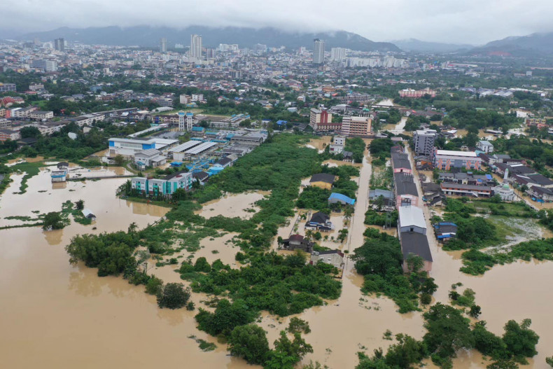 Một khu vực ngập nước ở tỉnh Songkhla - Thái Lan  Ảnh: Chính quyền tỉnh Songkhla