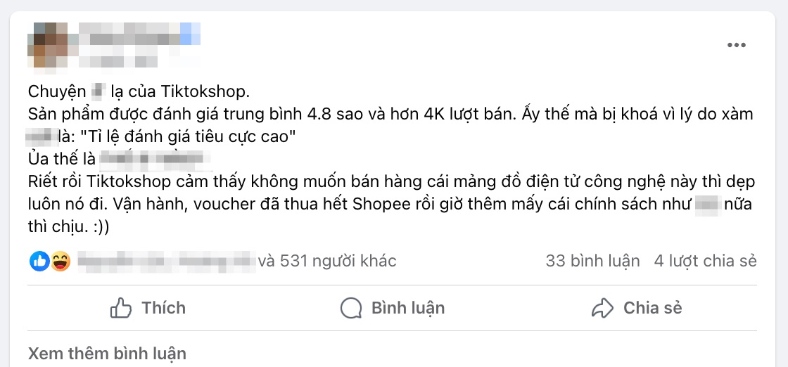 Nhiều người bán hàng trên TikTok Shop than trời khi bị khoá sản phẩm vì lý do hết sức trời ơi này- Ảnh 2.