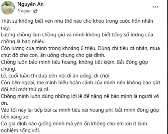 Thu nhập 6 triệu đồng/tháng, phải cáng đáng chi tiêu trong gia đình và bị cho là không biết "vén", CĐM nhận định chung một điều- Ảnh 1.