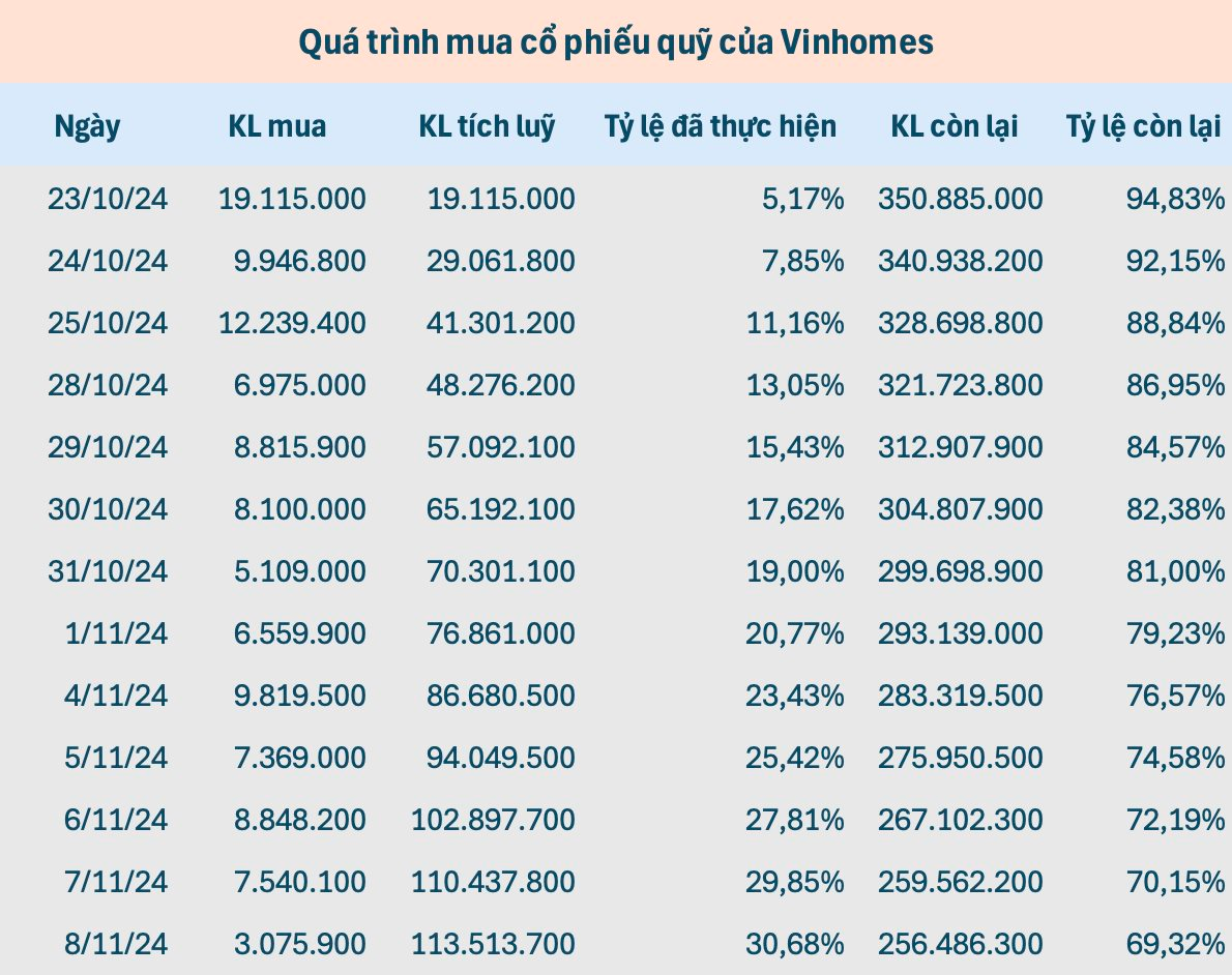 Vinhomes mua được ít cổ phiếu quỹ nhất kể từ khi bắt đầu thương vụ lịch sử của chứng khoán Việt Nam- Ảnh 1.