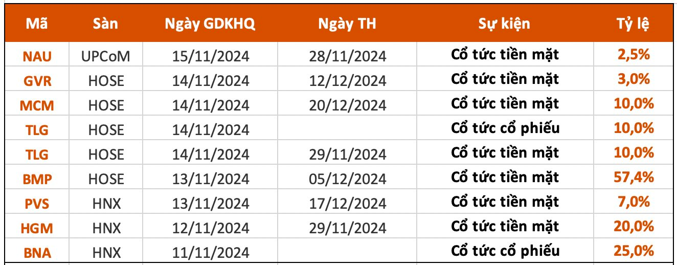 Lịch chốt quyền cổ tức tuần 11-15/11: Cổ tức tiền mặt cao nhất 57%, "ông trùm" KCN chuẩn bị chi hơn 1.000 tỷ đồng trả cổ tức- Ảnh 1.